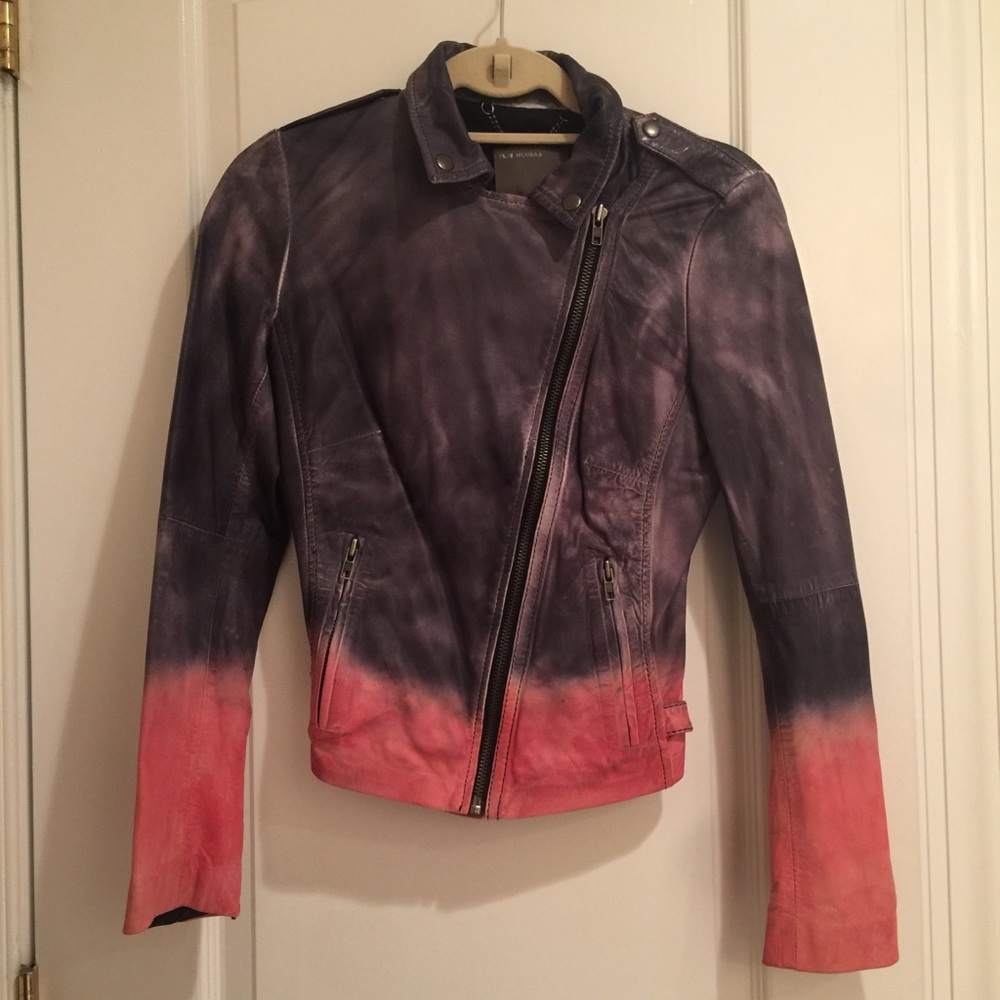 Muubaa Ombre Leather Biker Jacket
